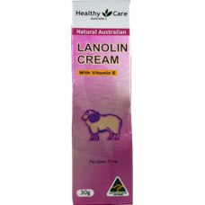 Healthy Care Australia, Natural Lanolin Cream, Vitamin E -  30g, Made in Australia