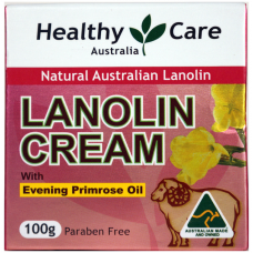 Healthy Care Australia, Natural Lanolin Cream, Evening Primrose Oil -  100g, Made in Australia