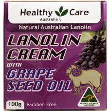 Healthy Care Australia, Natural Lanolin Cream, Grape Seed Oil - 100g, Made in Australia